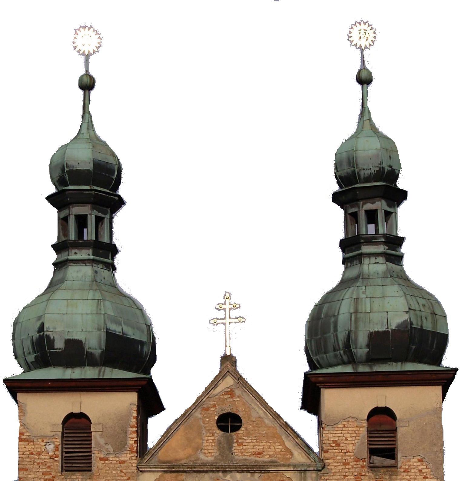věže kostela oříznuté